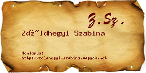 Zöldhegyi Szabina névjegykártya